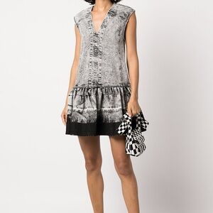Tanya Taylor Allie Dress (Denim Black/Grey Acid Wash)
